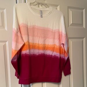 Athleta Women's Pink and Orange Ombre Sweatshirt